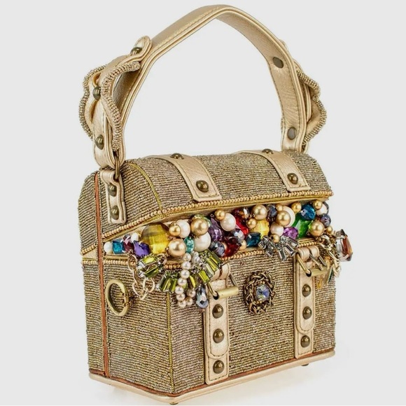 Embellished Gold Treasure Chest Handbag - Picture 4 of 7